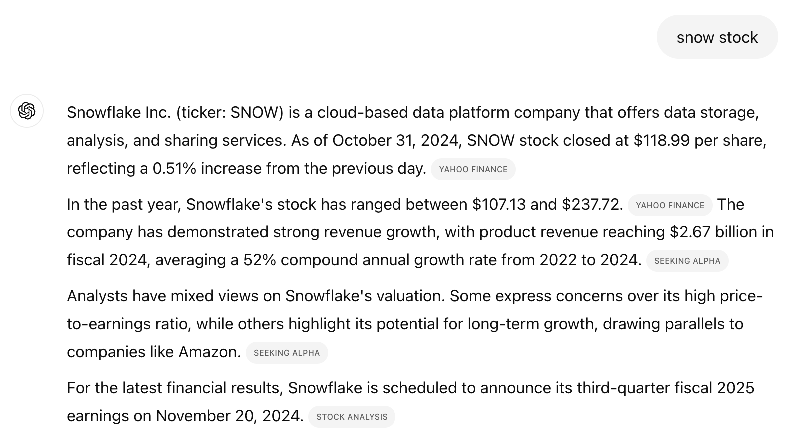 Snow Stock